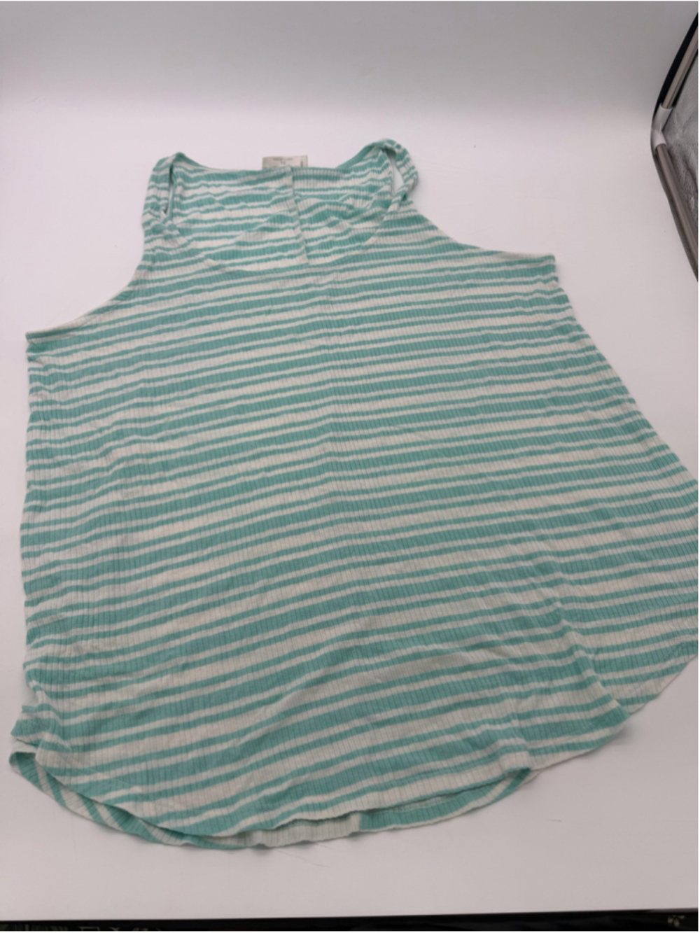 Zenana Striped Tank Top Green White Size 1X